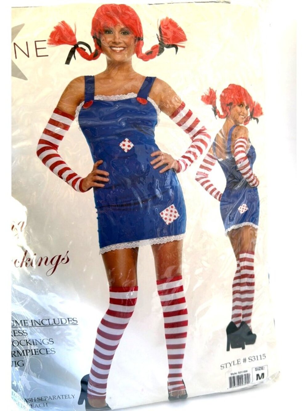 Starline Pippi Longstocking Adult Costume Cosplay Set Women Size Medium